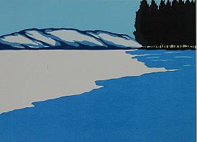 Wolfram Scheffel Schneefeld 2005 Holzschnitt 50 x 65 cm